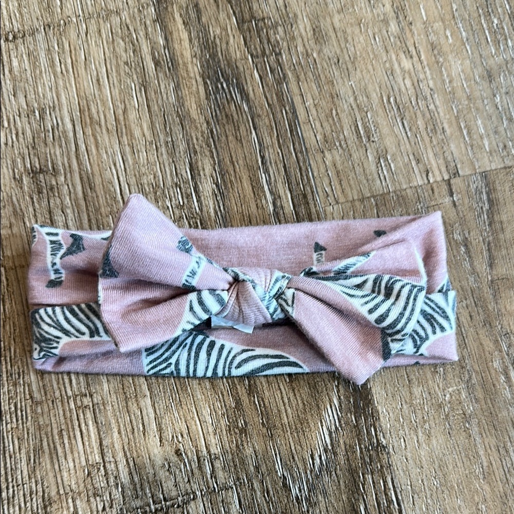 Black and Pink Bow Hair Wrap Accessory
